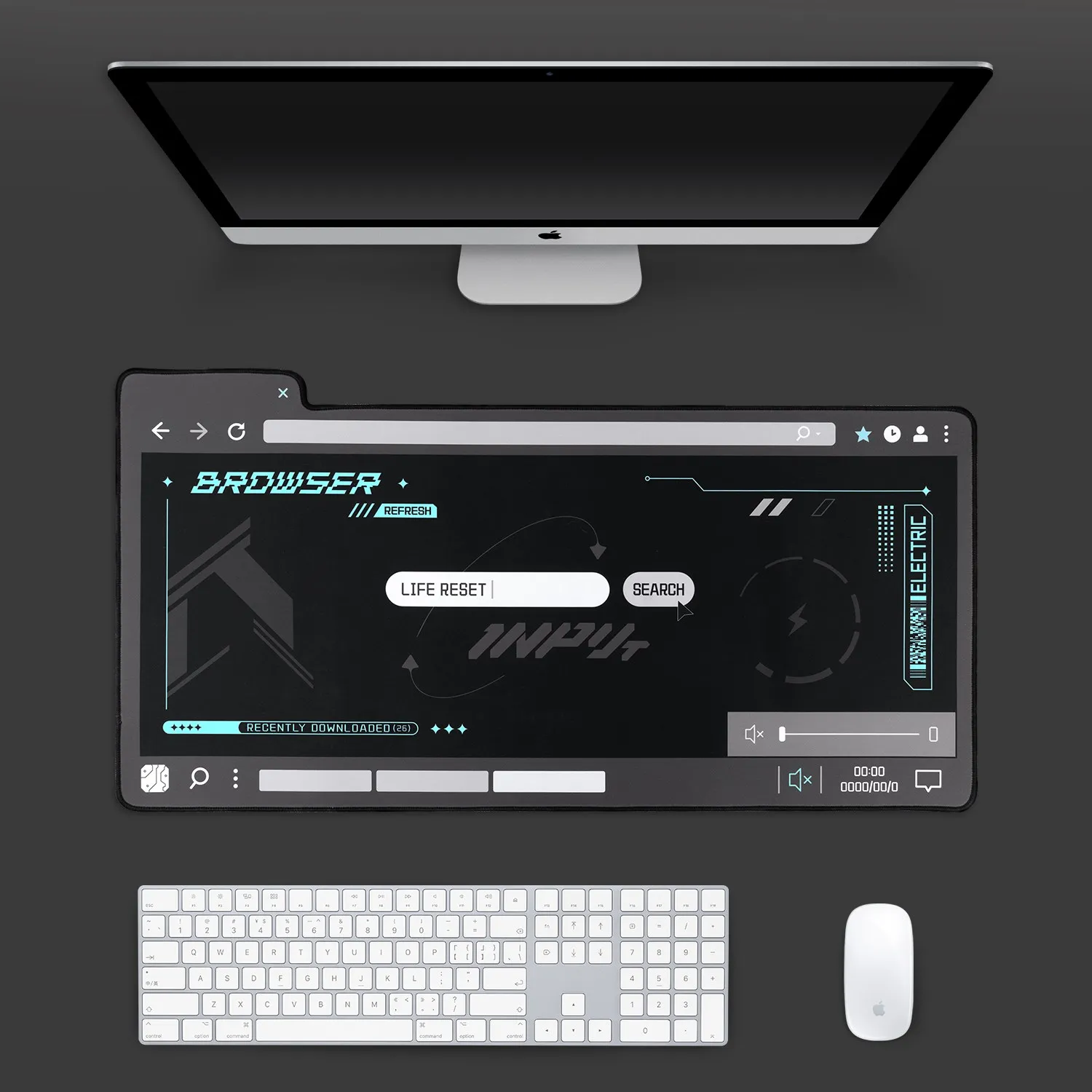 GeekShare 빅 마우스 패드 인터페이스 리셋 시리즈 블랙 게임 오피스 키보드 패드 두꺼운 데스크 매트 미끄럼 방지 80cm * 40cm 대형