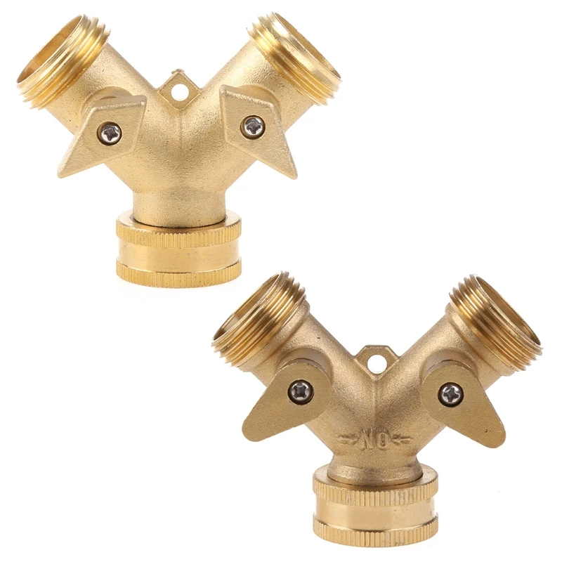 Brass Manifold 3/4" Tap Splitter Brass Manifold Double-Way Y Water Separator