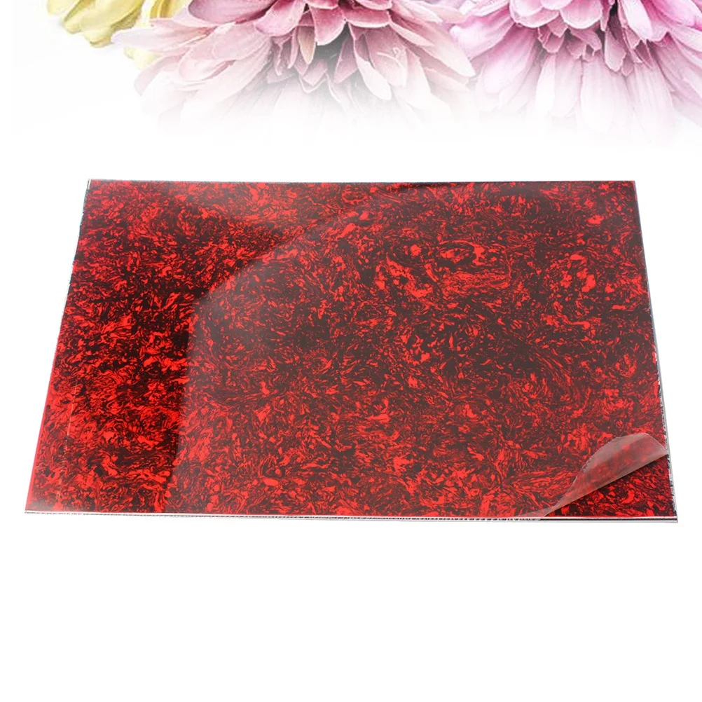 

44x29cm Red Tortoise Shell Pickguard Sheet Acoustic Guitar DIY Blank Pickguard Material Scratch Plate Non-Deformation