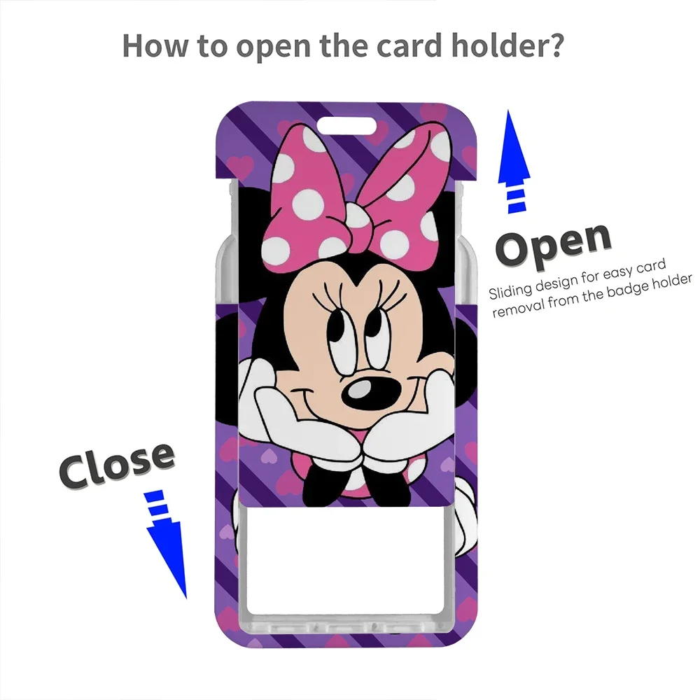 Potdemiel Disney Minnie Mouse Cartoon Credential Holder Keychains Neck Lanyard For Pass Card Credit Card  Straps Wholesale