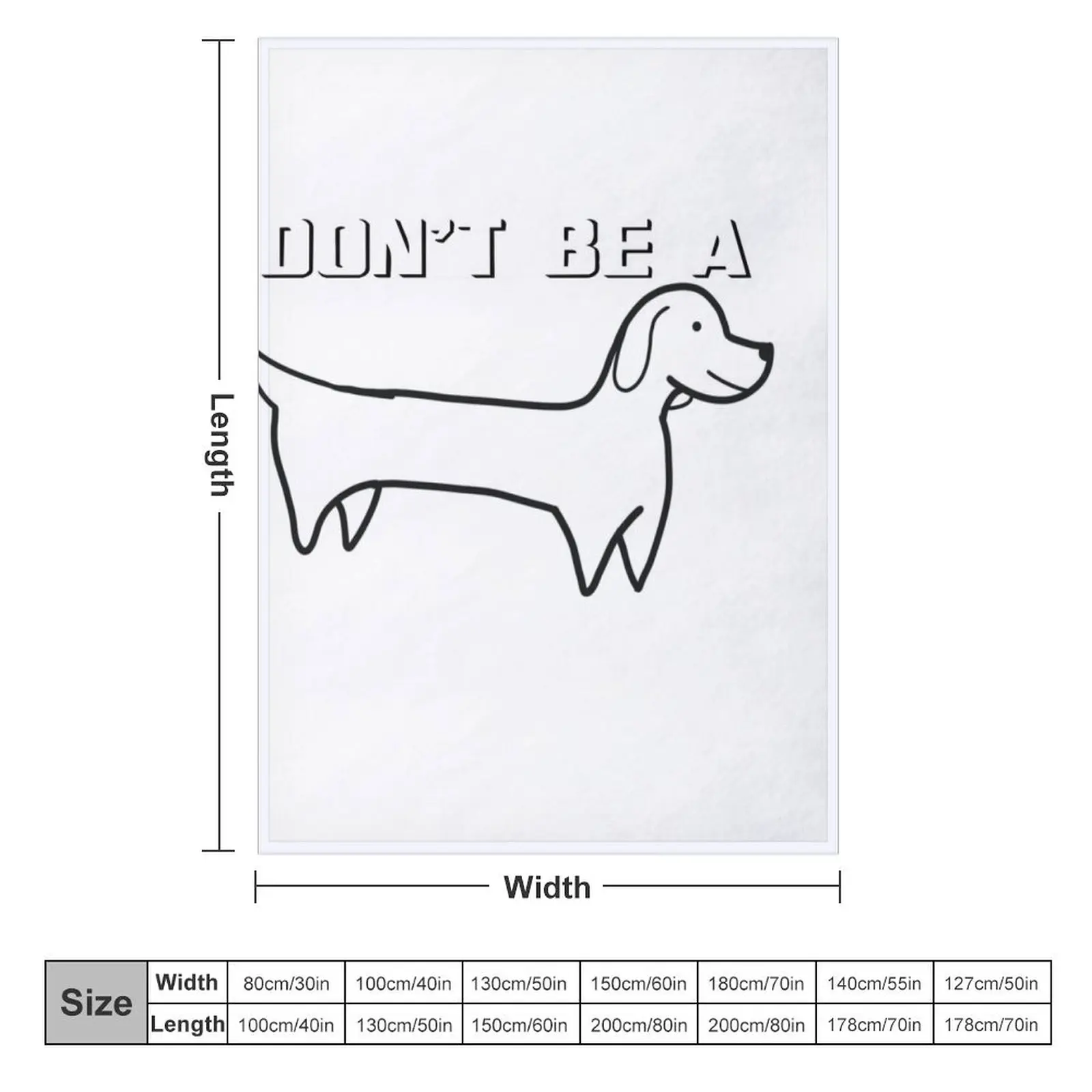 Don't Be A Wiener Throw Blanket Decorative Sofa Multi-Purpose Plush Decorative Beds Blankets