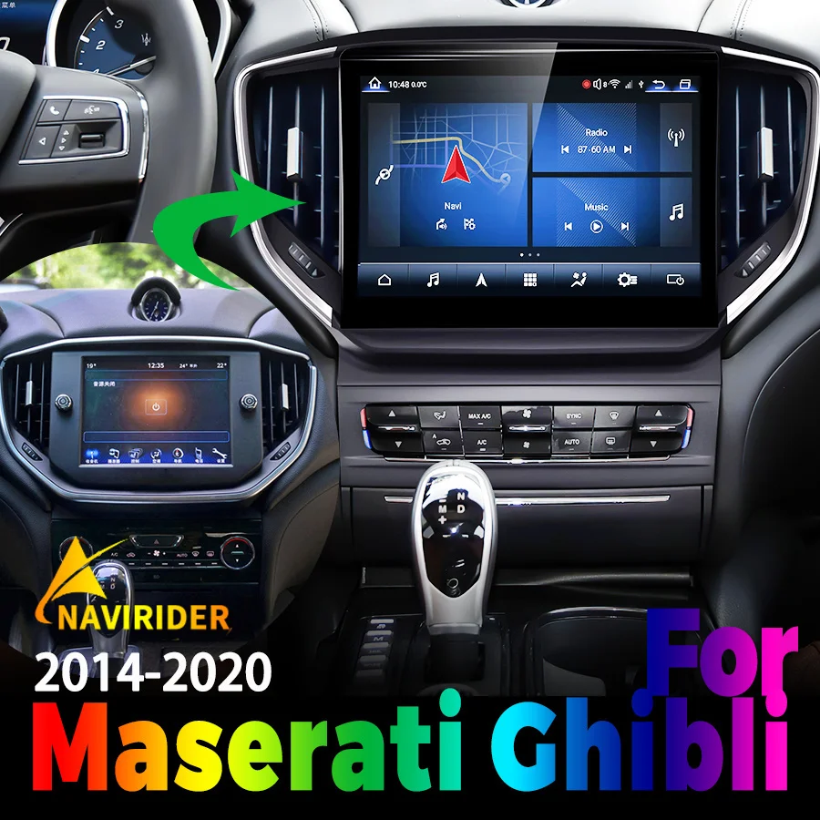 

10.26inch Car Android Radio GPS Navigation Stereo Blu-Ray Screen For Maserati Ghibli 2014-2020 CarPlay Multimedia Video Player