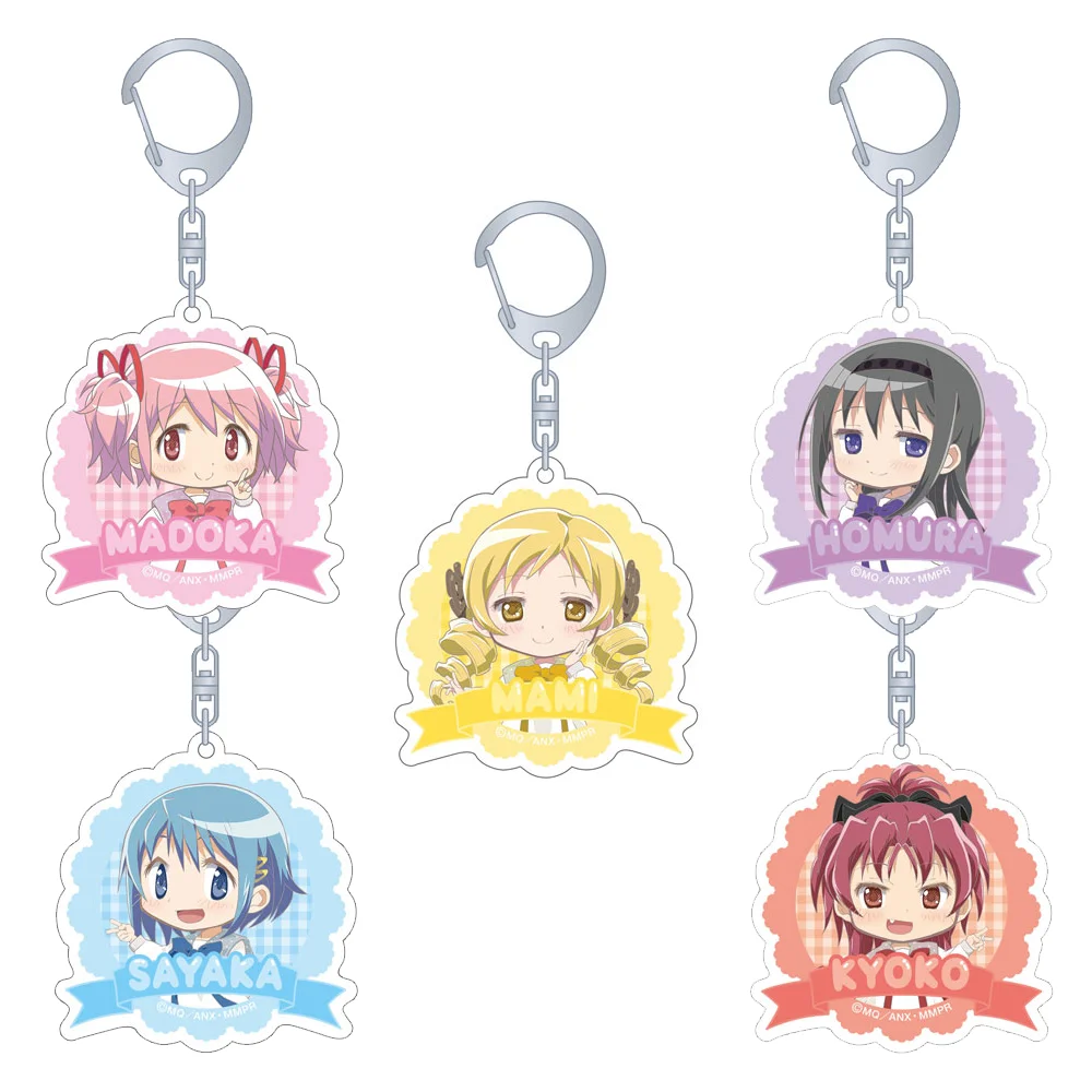 Puella Magi Madoka Magica Madoka Kaname Homura Akemi Mami Tomoe Sayaka Miki Kyoko Sakura Official Acrylic Keychain Bag pendant