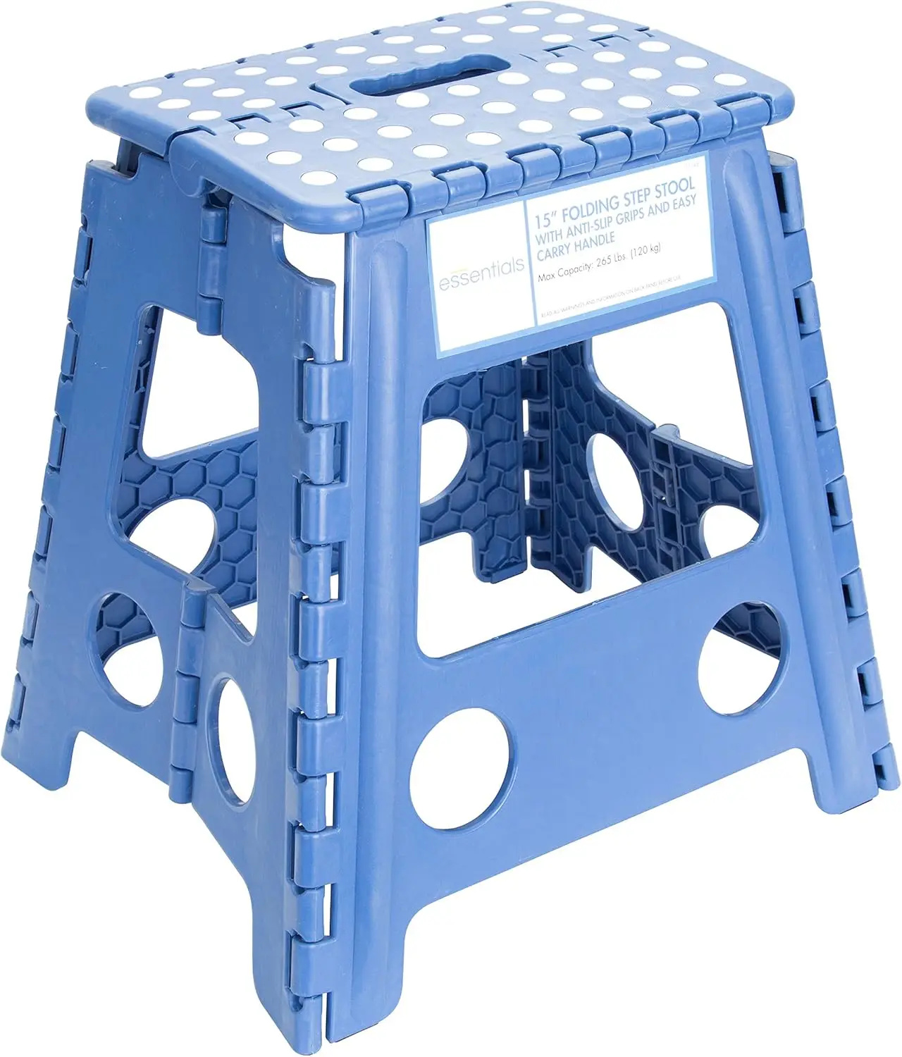 

21048 15-Inch Folding Step Stool, Wide Folding Step Stool, Plastic Step Stools For Adults, Garden Step Stool, Foldable High