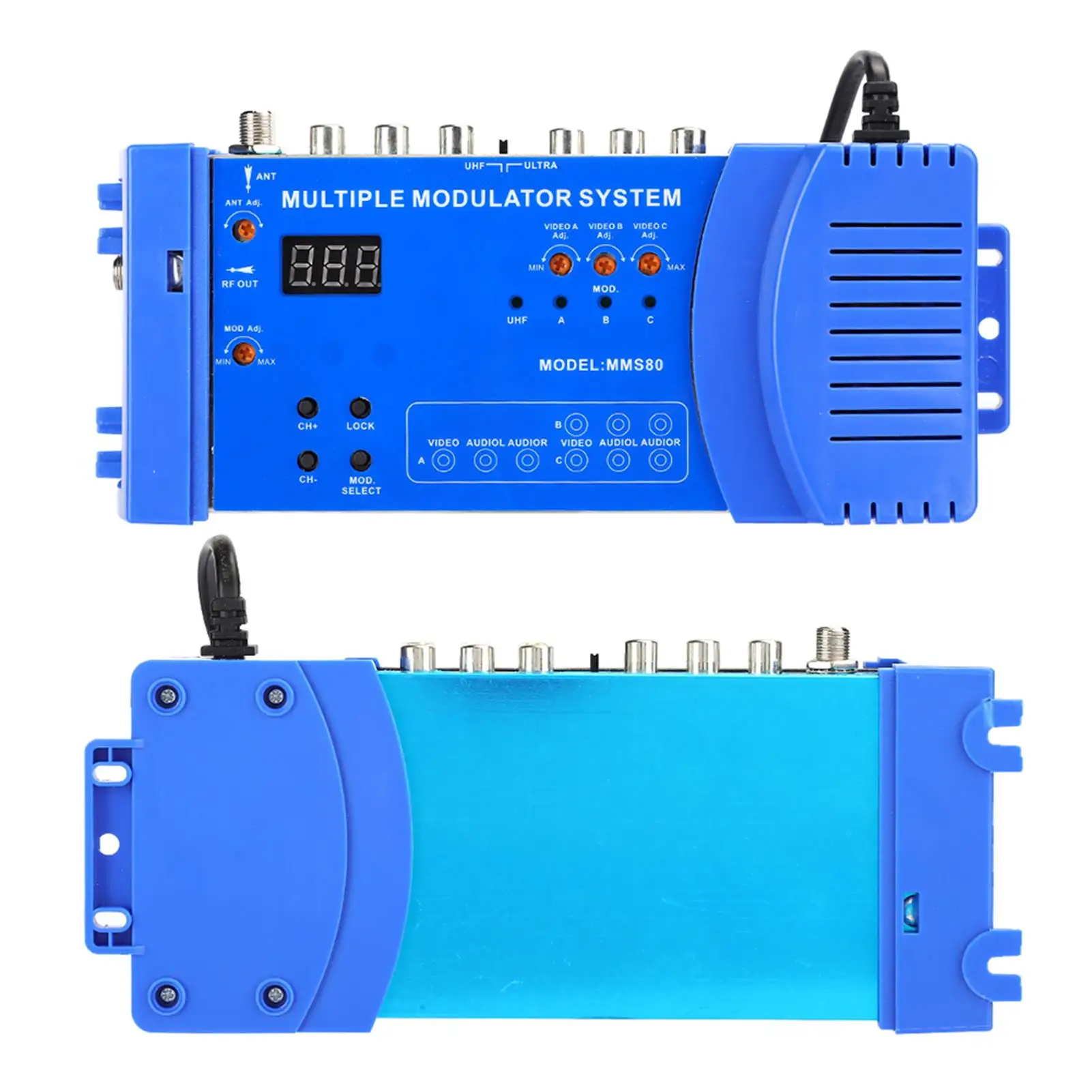 1pc MMS80 Home Modulator - Aluminium Alloy Multiple Modulation System for TV Box/UHF - EU Plug 100-240V