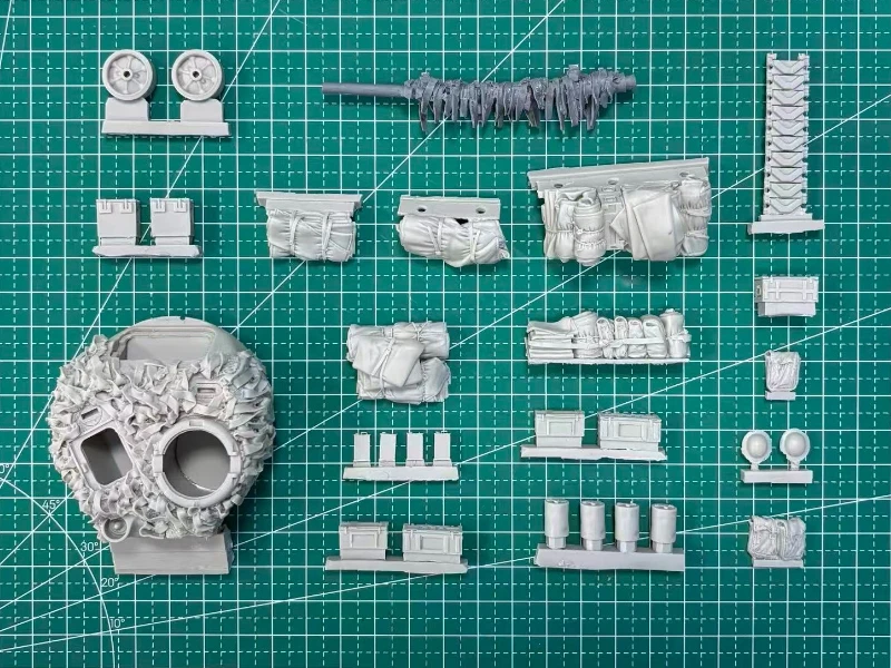 1/35 스케일 다이캐스트 레진 모델 조립 키트 영국 셔먼 파이어플라이 헤시안 테이프 카모 네트(탱크 없음) 조립되지 않고 도색되지 않음