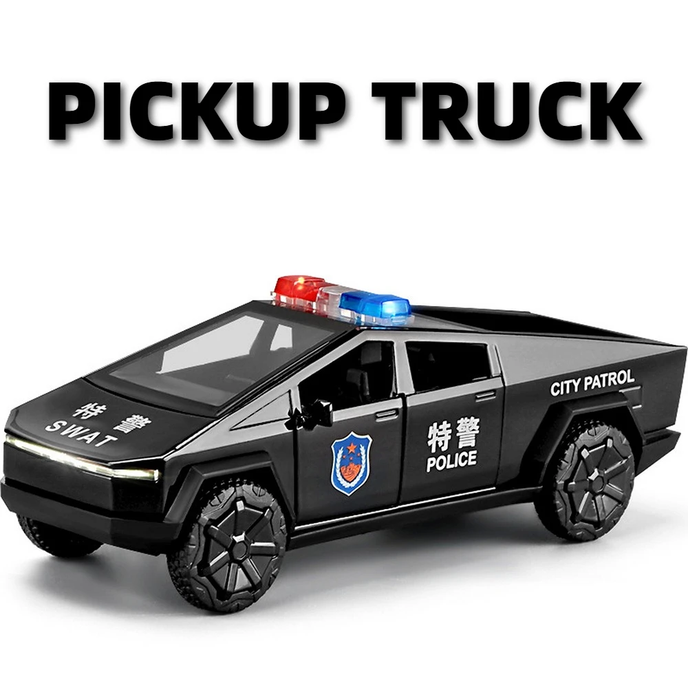 Schaal 1:32 Pickup Model Speelgoedauto Metaal Diecast Openbare Beveiliging Terreinwagen Speelgoed 110 Muziek Lichtmodellen Politieauto's Ornamenten
