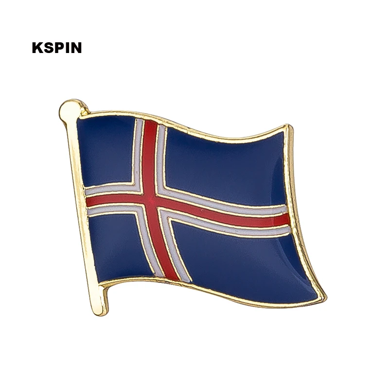 Emblemas de lapela com bandeira de metal da Islândia para roupas em remendos Rozety Papierowe Icon Mochila KS-0035
