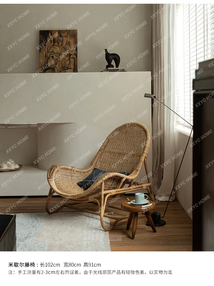 Südostasien Rattan Kunst Natürliches Rattan Vintage Chic Stil Designer Balkon Freizeit Stuhl Sofa Liege Wohnzimmermöbel