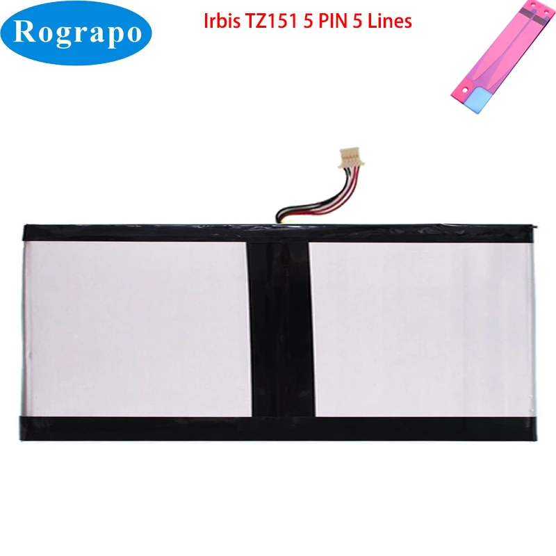 

New 3.7V 8000mAh Tablet PC Battery For Irbis TZ151 Rechargeable Accumulator 5 PIN 5 Lines Wire