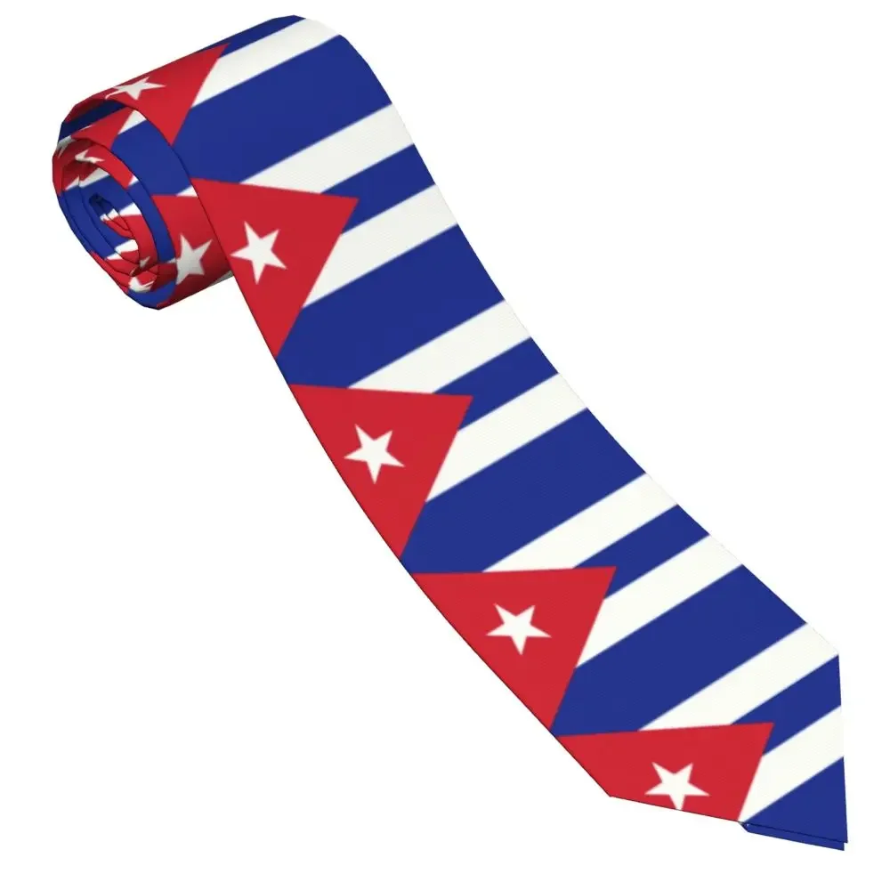 Formal Flag Of Cuba Neckties for Men Personalized Silk Cuban Patriotic Office Neck Ties