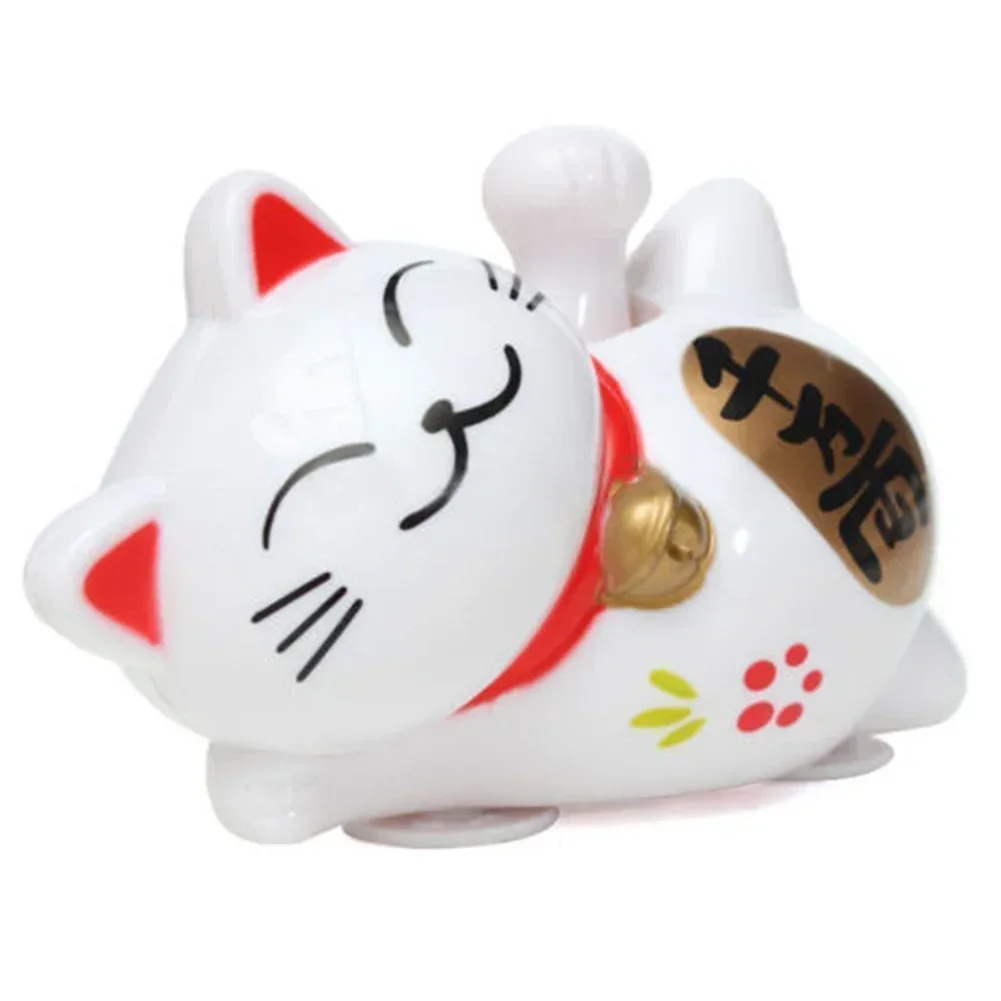 Solar Powered Chinese Lucky Waving Cat Welcoming Maneki Neko Fortune Feng Shui  Lucky Cat Waving Hand Beckoning Figurines Decor
