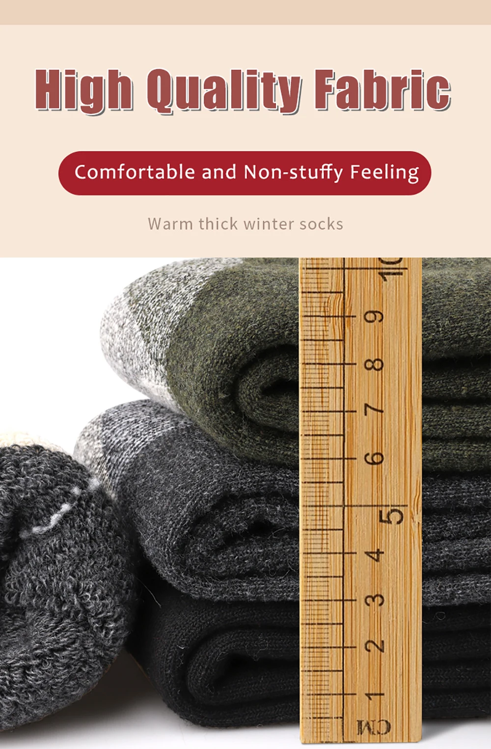 3Pairs Super Dicke Merino Wolle Socken Männliche Männer Winter Thermische Kaschmir Socken Fleece Terry Schleife Mittelrohr Socken Hohe qualität – Detail 6