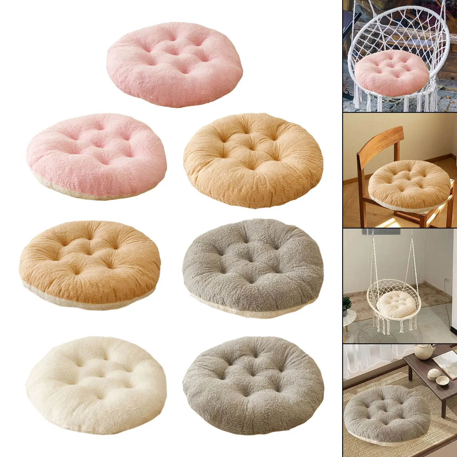 Chair Cushion Garden Pod Mat Removable Thicken 60x60cm Outdoor Seat Cushion Swing Chair Pad for Home Porch Office