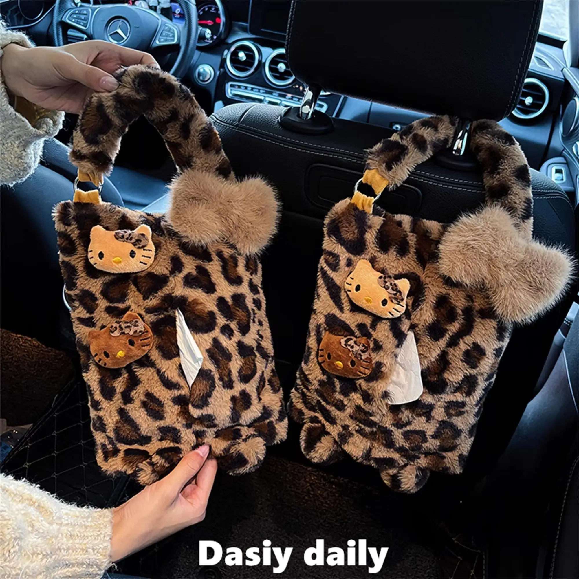 

Hello Kitty Car Tissue Hanger Doll Cute Creative Hanging Tissue Holder Plush Vehicle Tissue Case Paper Box