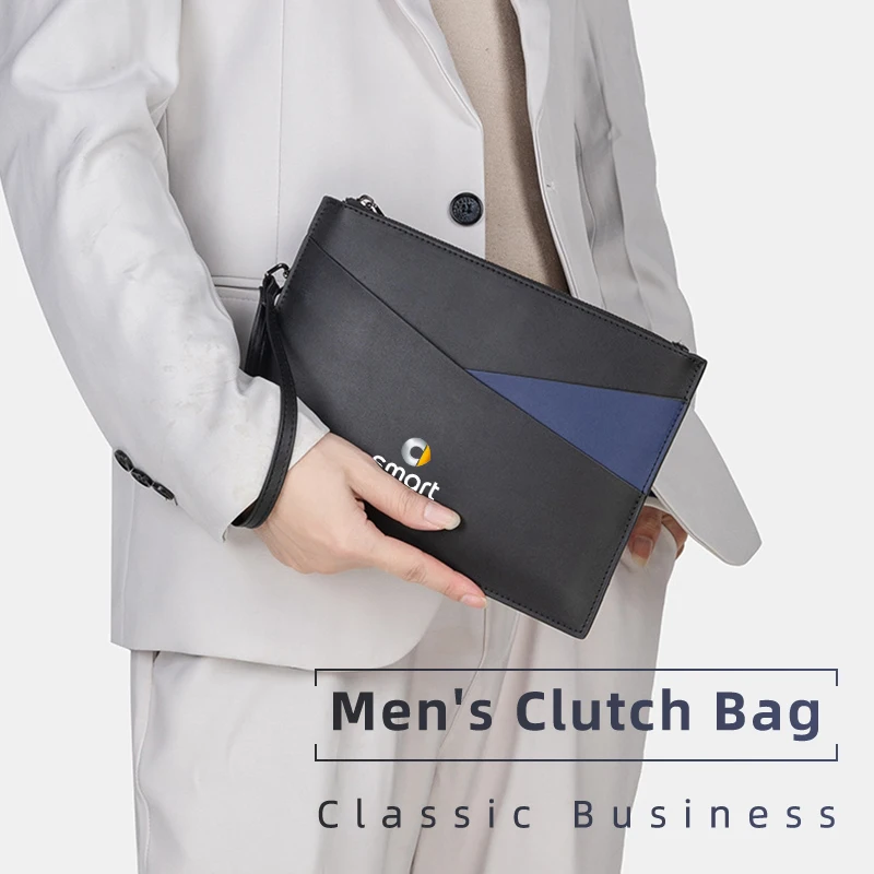 Men's Genuine Leather Envelope Clutch Bag Business Handbag Car Gift For Smart Fortwo 451 450 453 Forfour EQ Cabrio Crossb