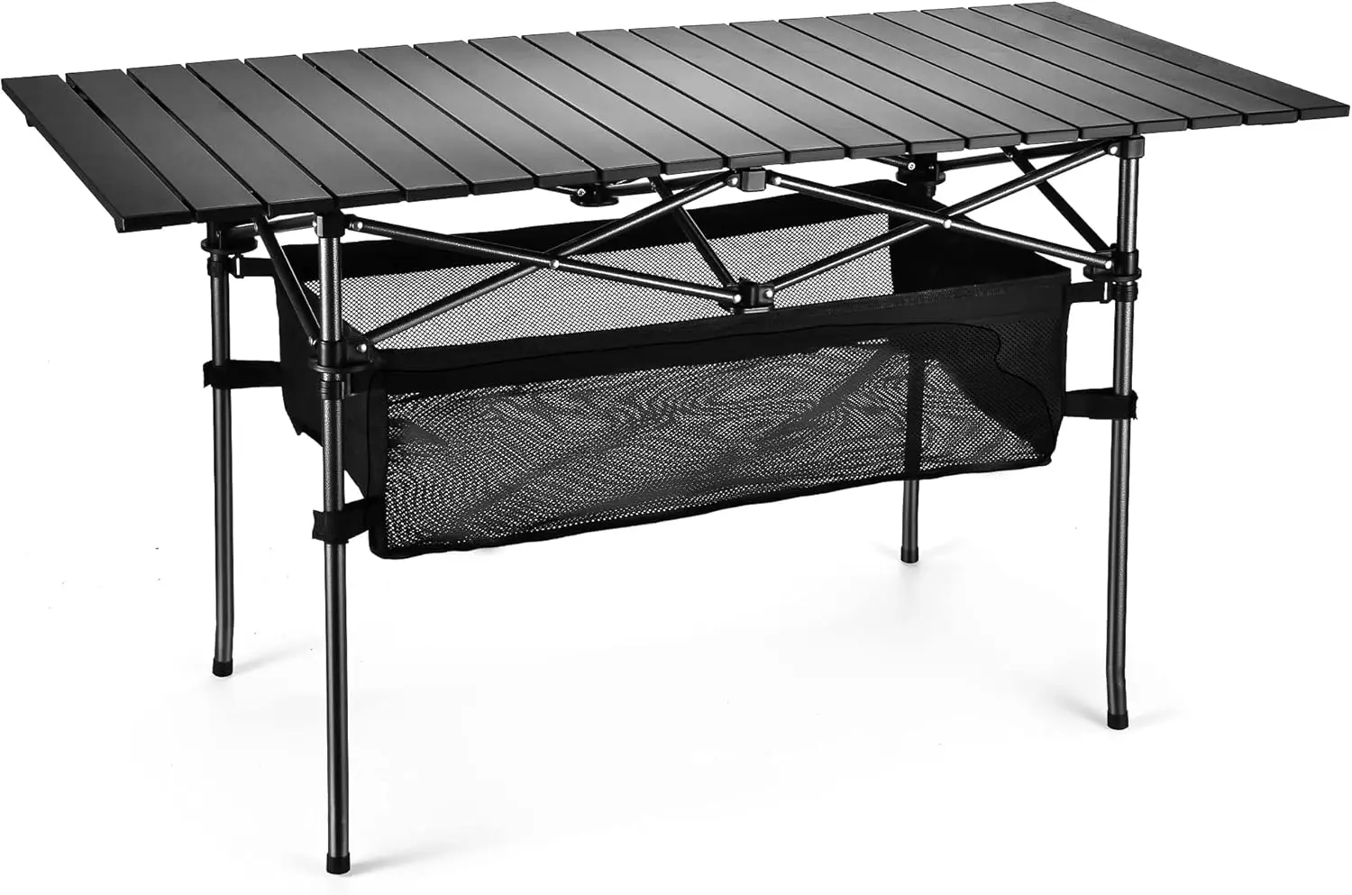 

Lightweight Aluminum Folding Camping Table (47” x 21.65” x 26.7”), Portable Roll-Up Design for Outdoor, Camping, Beach, BBQ, Pat