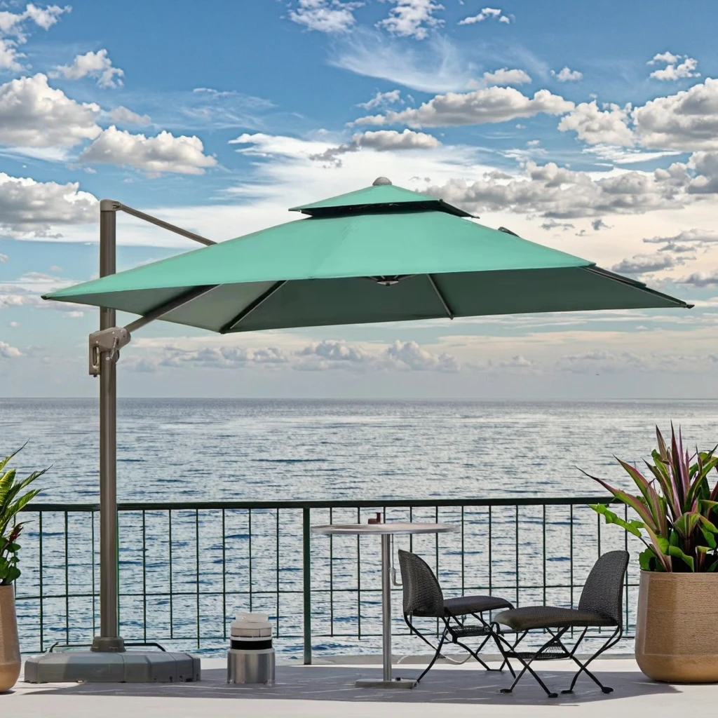 Outdoor Modern Cantilever-style Waterproof Foldable Lightweight Garden Patio Umbrella