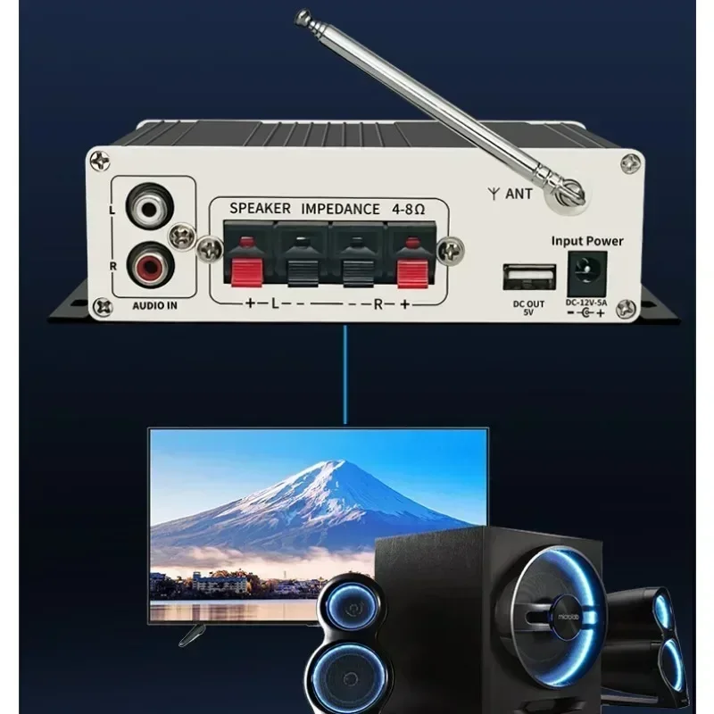 Kentiger V10 hifi class-ab stereo digitální hráč super nízký Bluetooth zesilovač daleký ovládání bezdrátový auto audio reproduktor