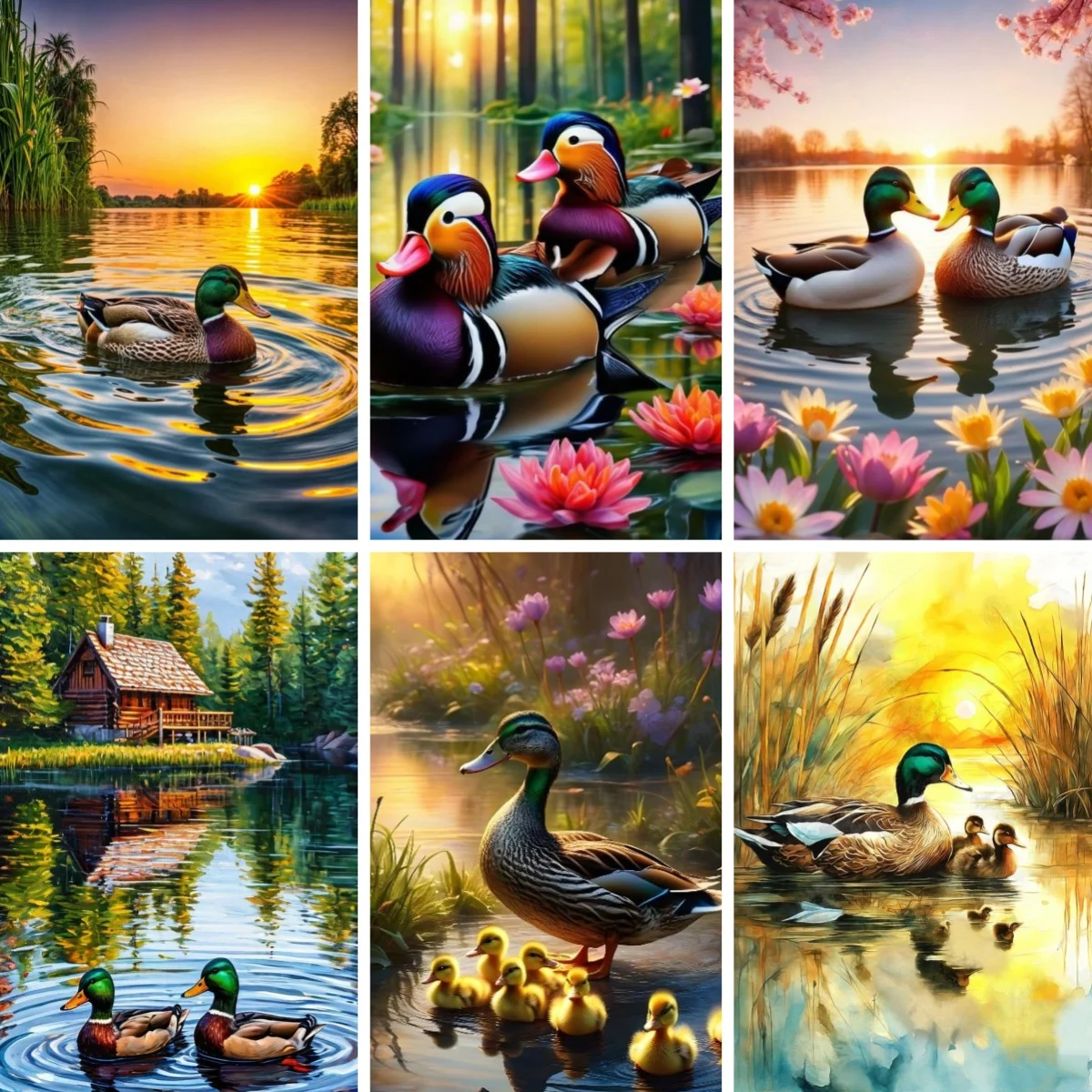 

Diy Diamond Painting Cross Stitch Kit Feng Shui Ducks Love Marriage Symbol Full Drill Picture of Rhinestones for Wedding Gifts