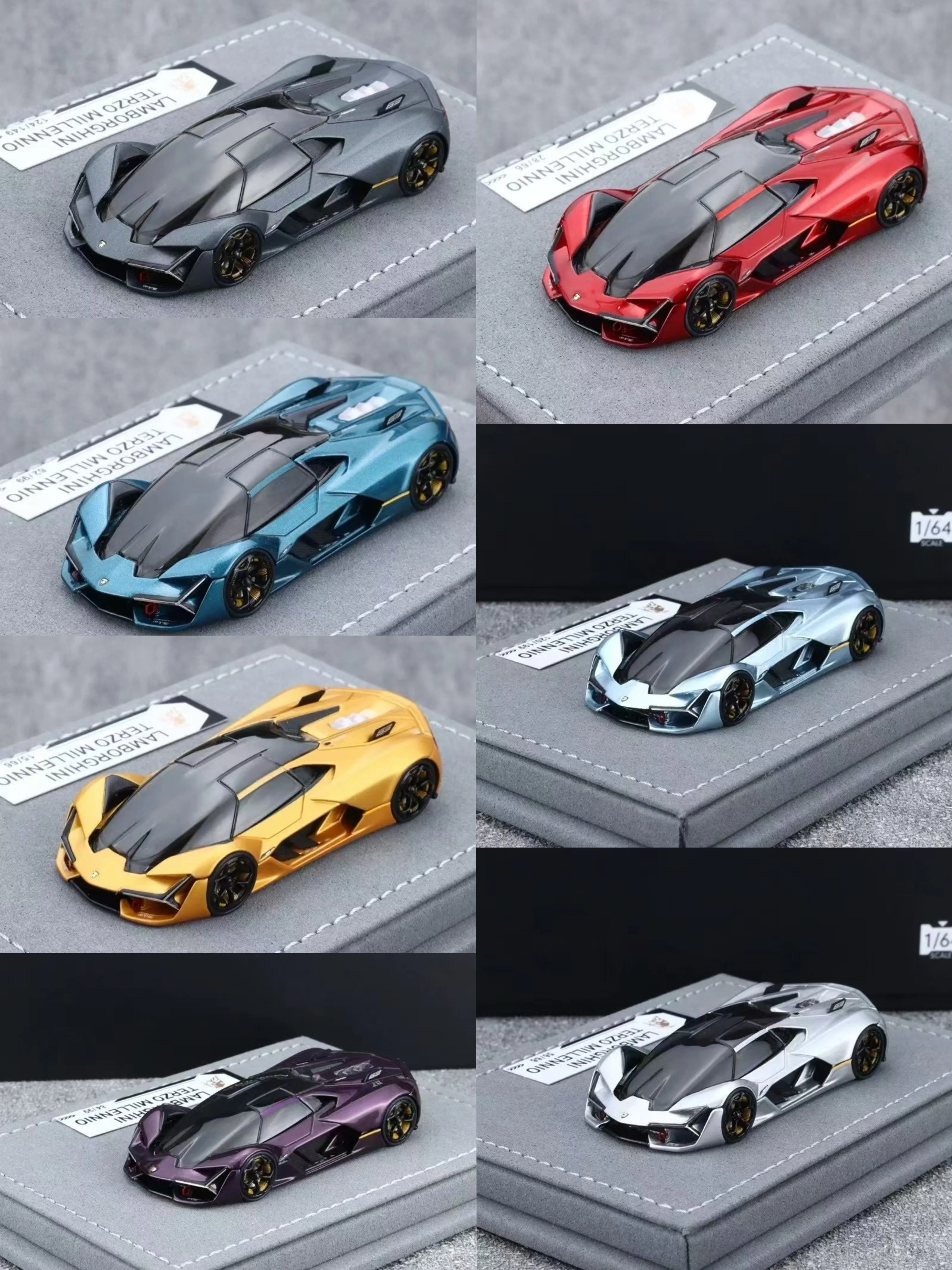 

PANTHEOM 1:64 Lamborghini Three Millennia Concept Car Suede Base Limited Resin Simulation Car Model