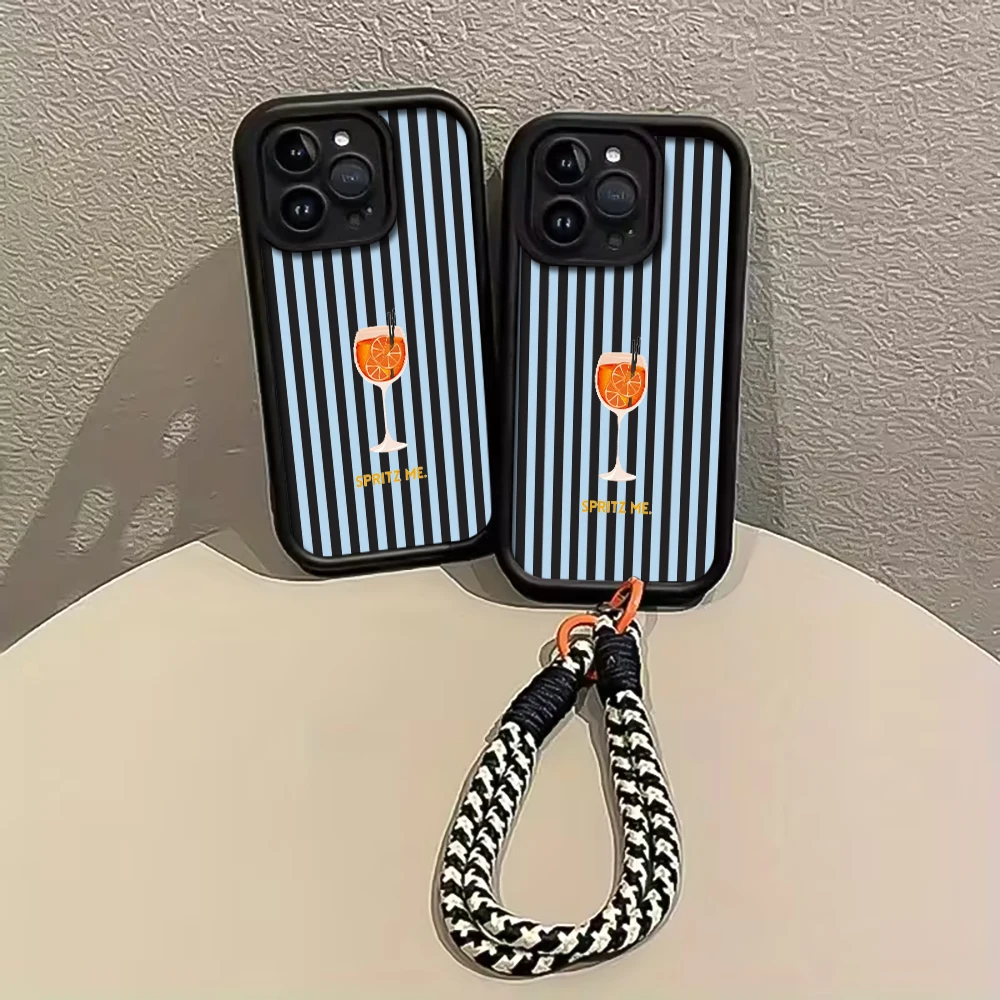 Blaue Streifen-Cocktail-Riemen-Handyhülle für Samsung Galaxy Note 20 Ultra S25 S26 S24 Plus S24 S23 FE S23 S24 S25 Ultra Cover – Detail 2