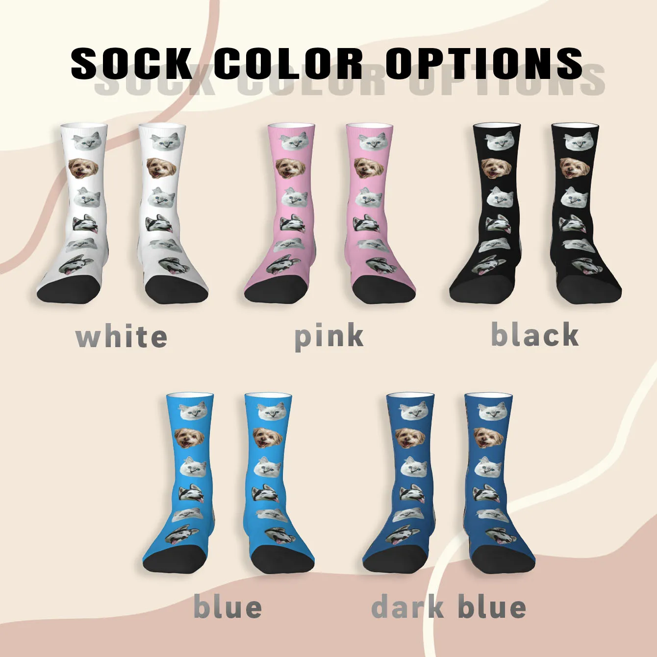 Calzini personalizzati con motivo volto Calzini personalizzati unisex Calzini personalizzati con motivo animali domestici Calzini fotografici Calzini personalizzati come regali