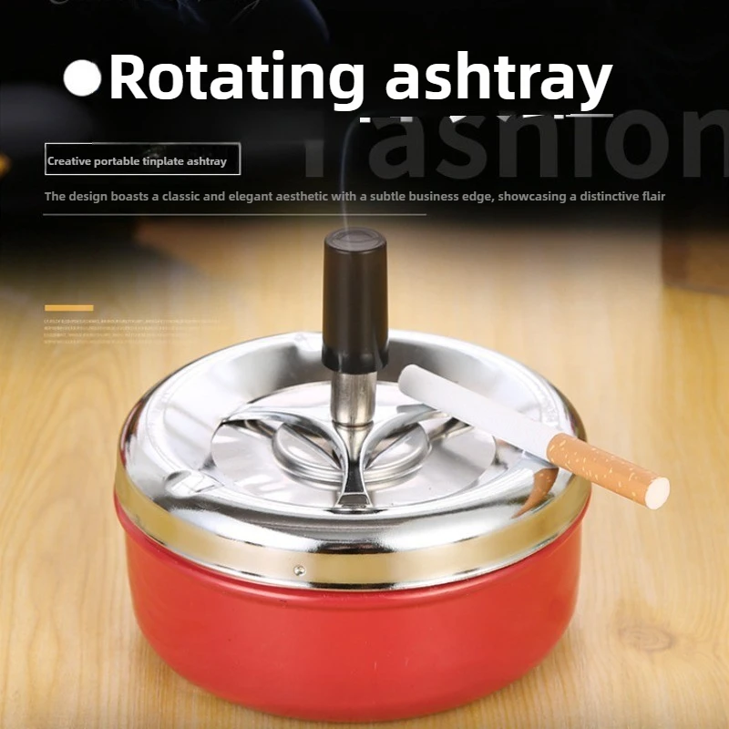

1/2 шт. большая вращающаяся пепельница из нержавеющей стали с пресс-крышкой-ветрозащитная круглая пепельница для домашнего использования в отеле