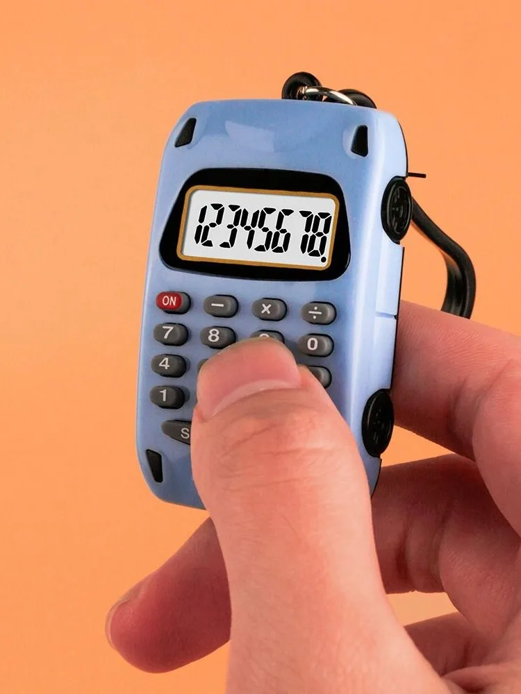 Nouveau Mini calculatrice électronique 8 chiffres affichage léger porte-clés multifonctionnel créatif porte-clés école