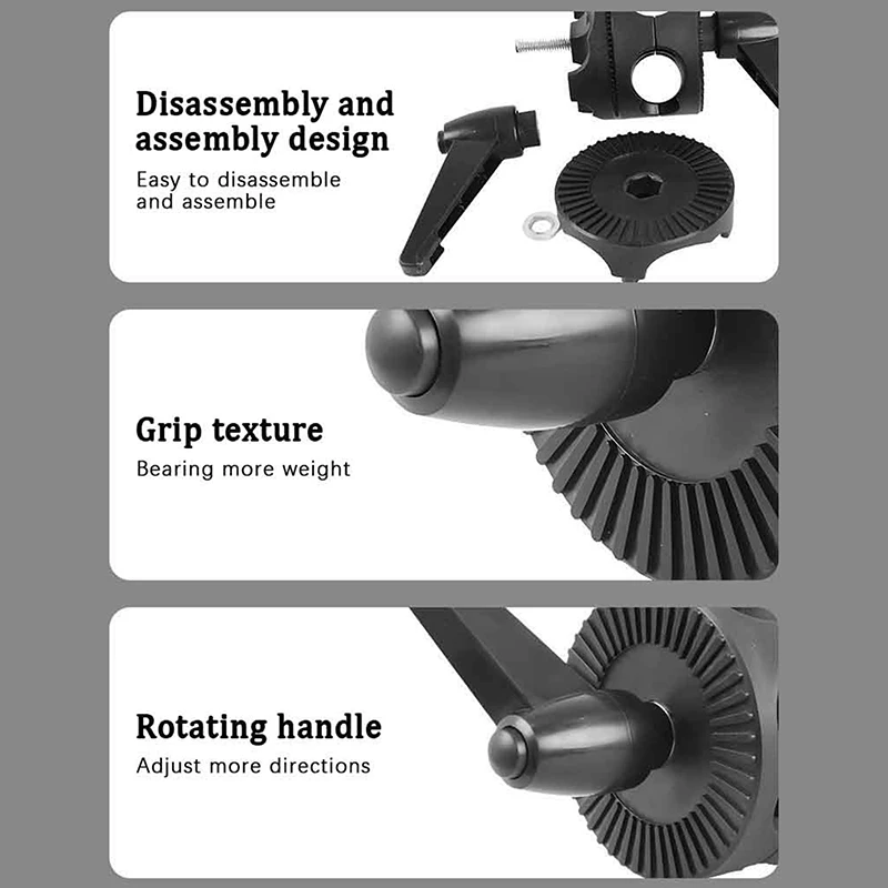 قطب واحد/مزدوج رئيس قبضة حامل قوس للصور استوديو بوم عاكس الذراع دعم قبضة رئيس زاوية المشبك التصوير القطب #5