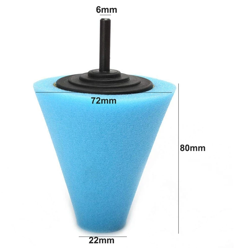 3Pcs 80Mm Conical Sponge Pad Polishing Wheel Polishing Car Beauty Waxing Car Polishing Pad Set Polishing Machine Buffer Waxing T