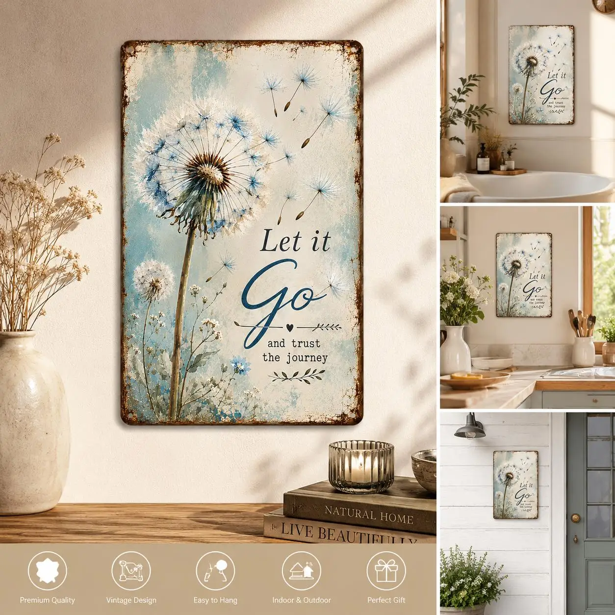 2D Flat Surface Decoration, 2D Flat Aluminum Plant Wall Decor, 