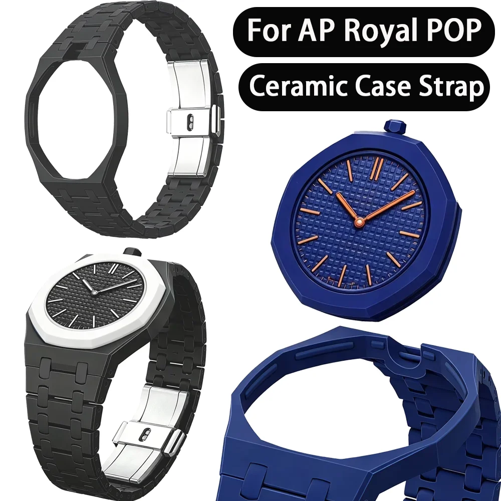 Ceramic Watch Case +Ceramic Strap Modification Kit for Swatch X AP Royal POP Pocket Changer To Band Cover Bracelet Accessories
