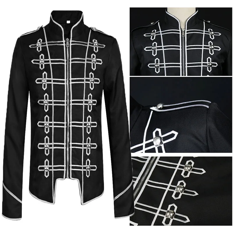 

King Prince Renaissance Medieval Men Halloween Custome Cosplay Long sleeve Party Jacket outwear Performance S-2XL