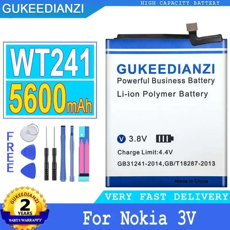 

5600mAh High-Efficiency Mobile Phone Battery For Nokia 3V WT241 Fast Charging