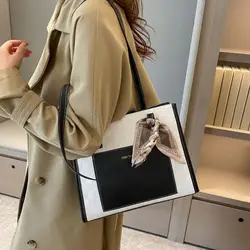 Borsa Tote in morbida pelle moda PU borse a tracolla di grande capacità borsa retrò