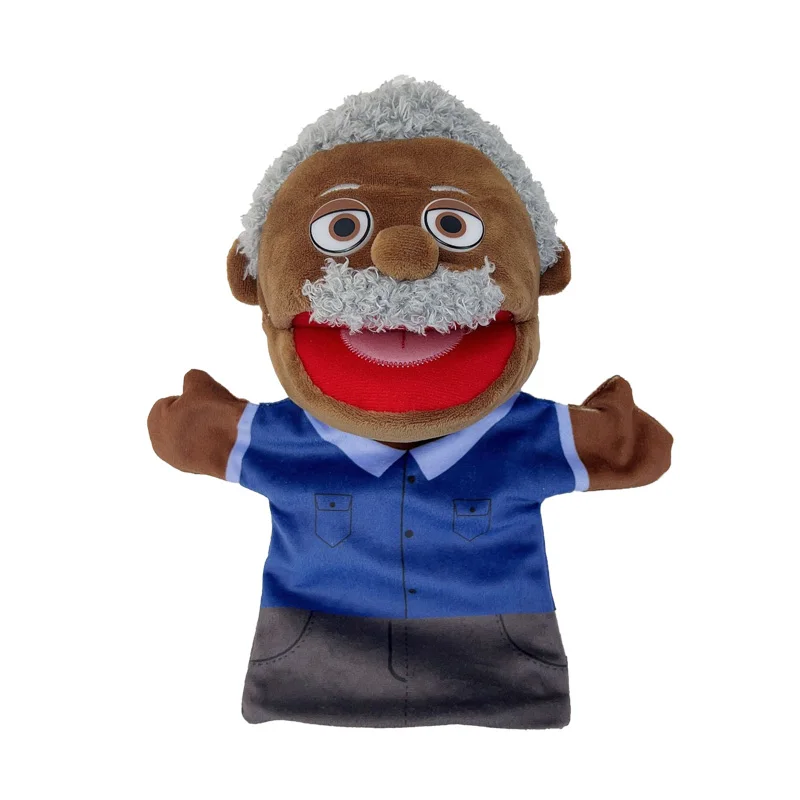 ตุ๊กตาของเล่นสำหรับครอบครัวเพื่อการเรียนรู้ของเด็กน่ารัก boneka Jari Tangan ด้วยมือตุ๊กตาคอสเพลย์พี่ชายน้องสาว