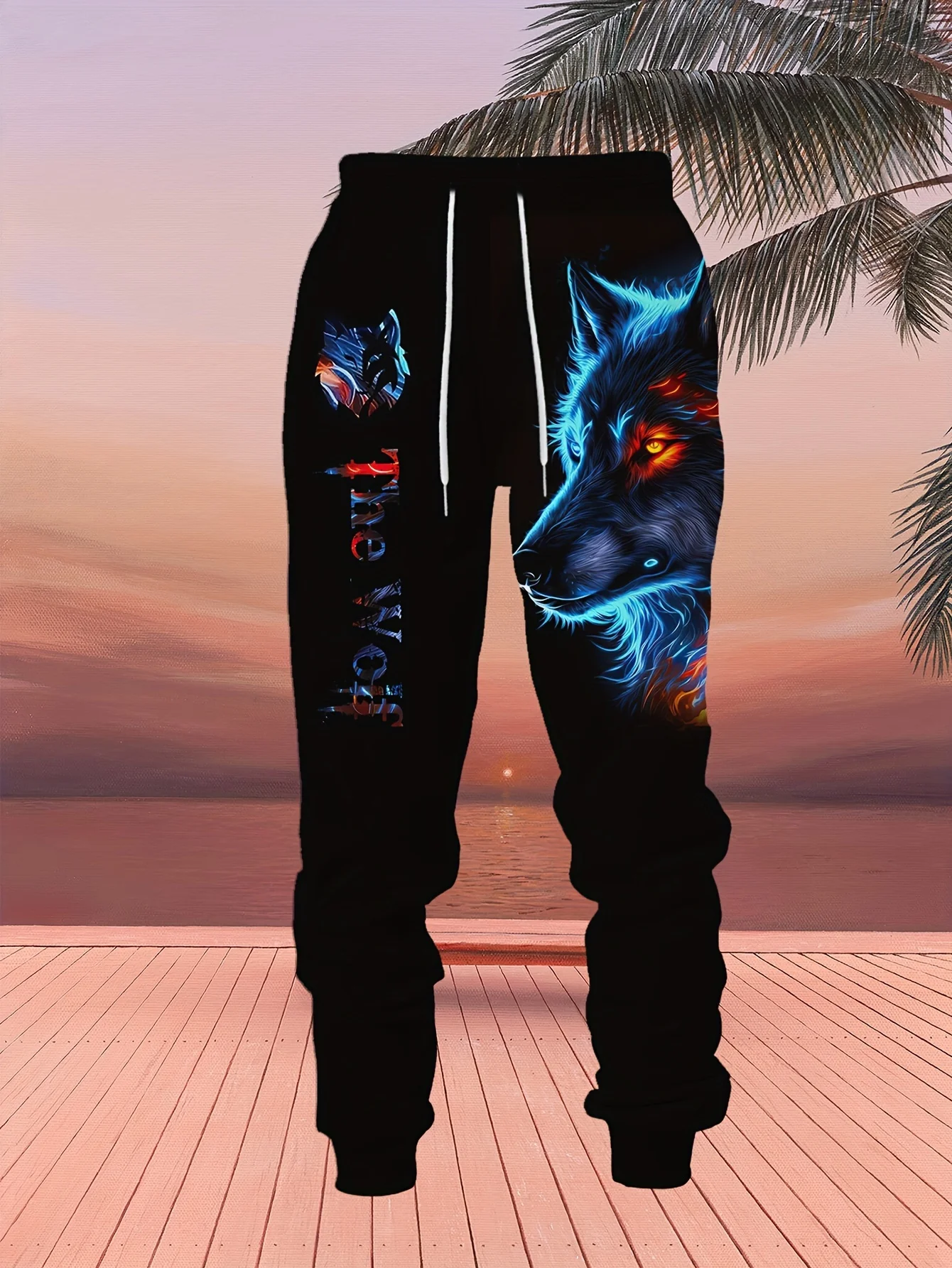 2526 الشتاء/الخريف هوديي و Sweatpants مجموعة ملابس الشارع العصرية والمنزل نمط كلاسيكي Fanshion الذئب ثلاثية الأبعاد الطباعة الملابس