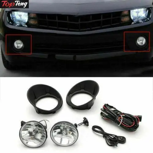 

New Front Bumper Fog Lights Lamps + Harness + Bulbs Fit For 10-13 Chevy Camaro