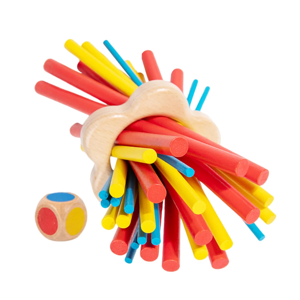 1 set educatief bordspel voor kinderen: houten balansstokspel Hand-oogcoördinatie Kleurherkenning voor gezinsreizen