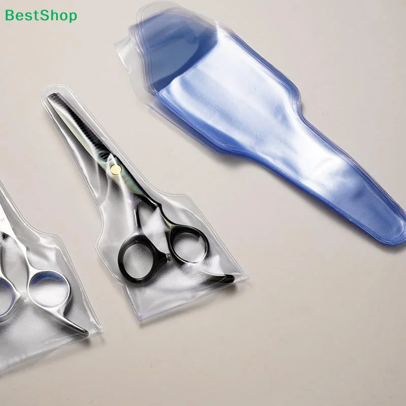 10Pcs PVC Waterproof Sharpening Tool Single-sided Hair Scissors Sleeves Salon Care Accessories Tool Protection