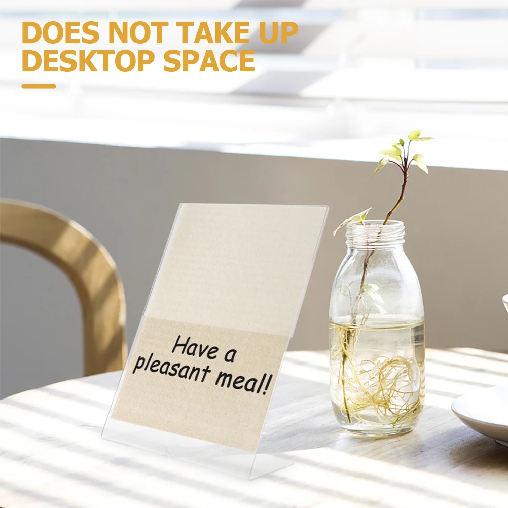 

2 Pcs Table Cards Poster Sign Holder Easel Stand for Round Display Stands Desktop Standing Acrylic Plastic