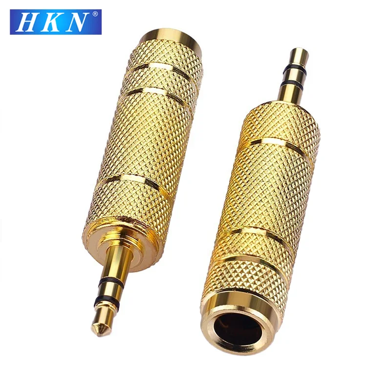 2pcs 35 mm Male to 65 mm Female Headphone Adapter Wear-resistant Jack Converter Audio Plug Gold Plating Process Power Amplifier