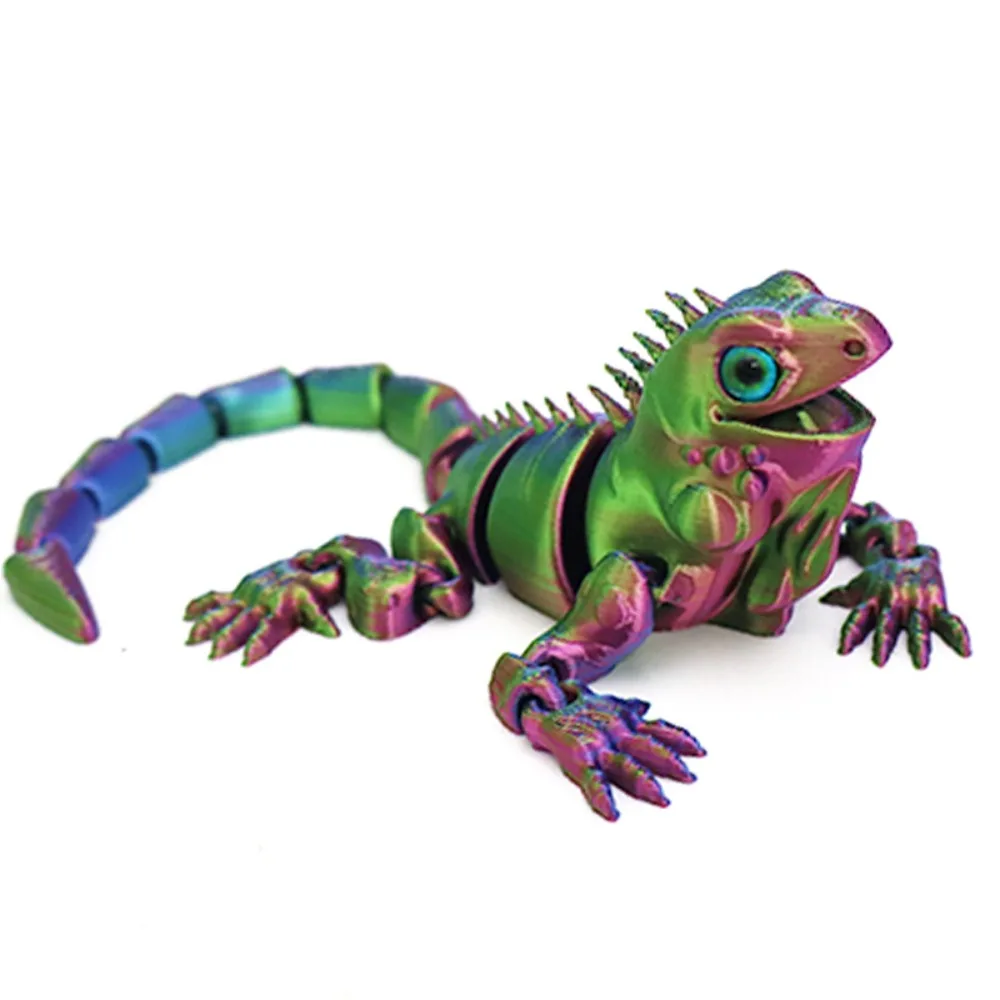 ثلاثية الأبعاد مطبوعة Iguana الحرف اليدوية الحيوان المشتركة نموذج الإبداعية تمثال هدية مزخرفة للمنزل مكتب ديكور نشاط فريد الزواحف الفن