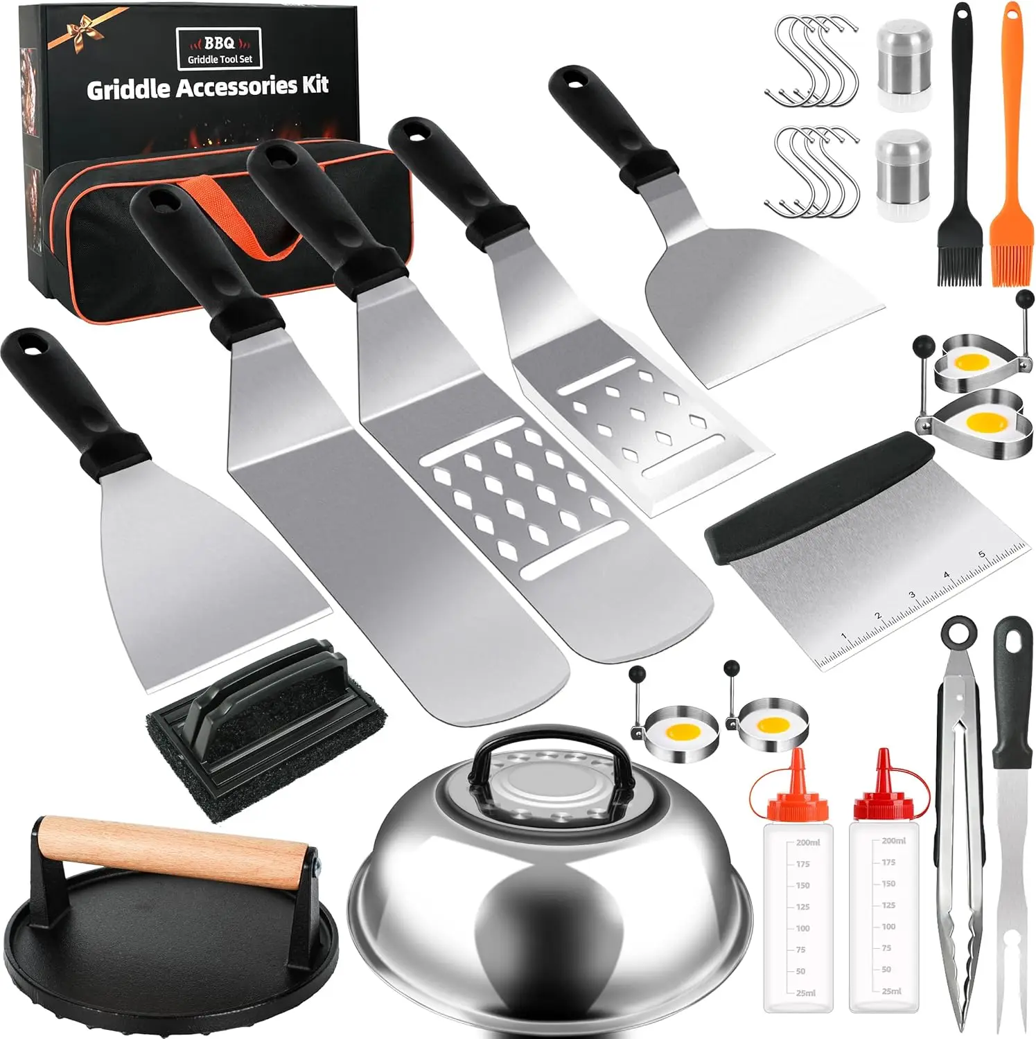 

30PCS Griddle Accessories Kit, Flat Top Grill Accessories Set for and , Grill Spatula Set with Melting Dome, Burger