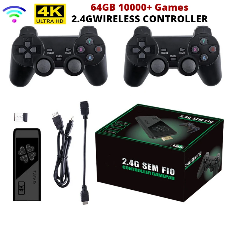 

New Gen M8 Ⅱ Game Stick 4K New Updated HDMI Output Dual 2.4G Wireless Controllers Retro TV Video Game Consoles 9 Emulators