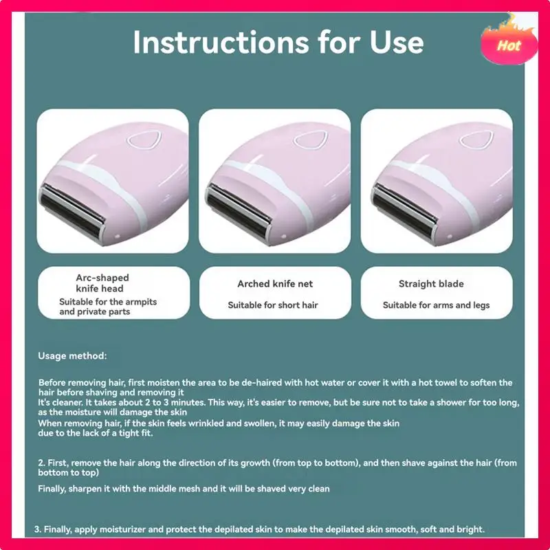 

AD-Эпилятор для удаления волос для женщин, безболезненная электробритва для бикини, интимных частей, подмышек и всего тела