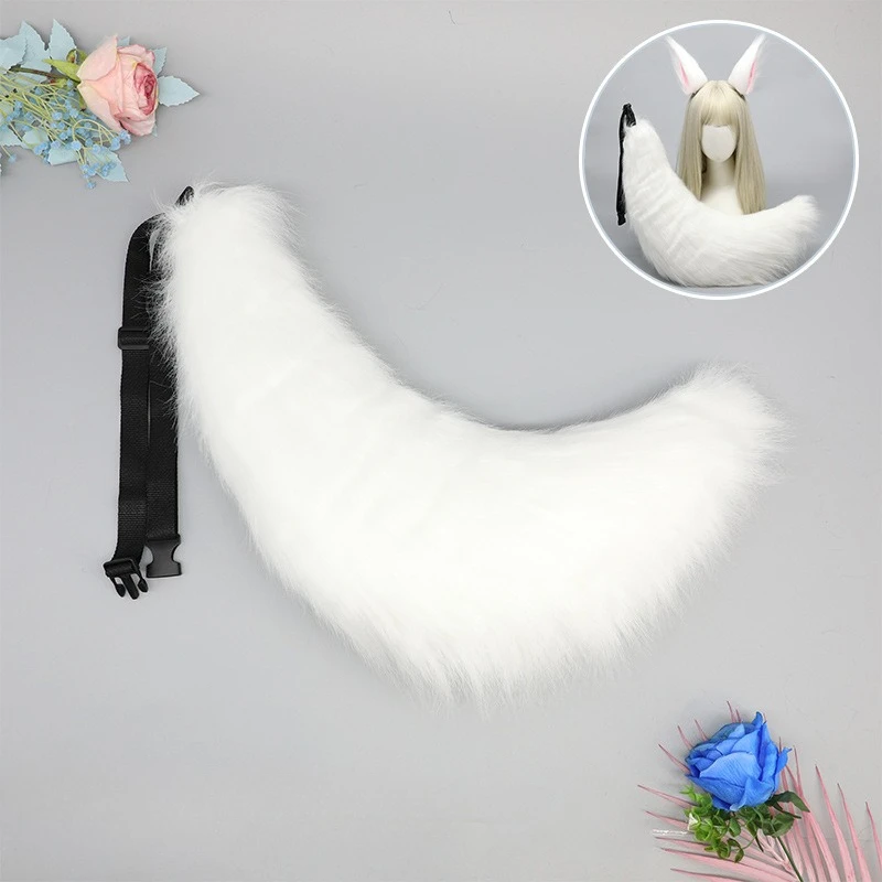 Queue en peluche Lolita mignonne pour fille, avec oreilles de chat (pain en forme d'oreille de chat cuit à la vapeur), rôle de Performance Anime