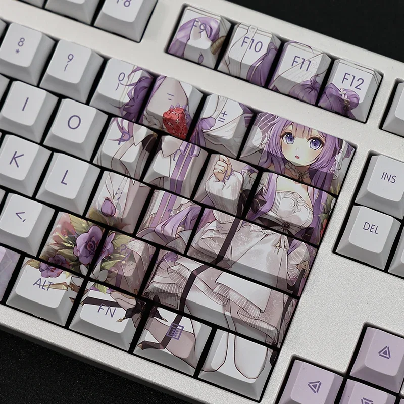 108 Keys/Set PBT Azur Lane HMS Unicorn PBT Anime Gaming Girl Cute Custom Keycap for Cherry Profile MX Switch Mechanical Keyboard