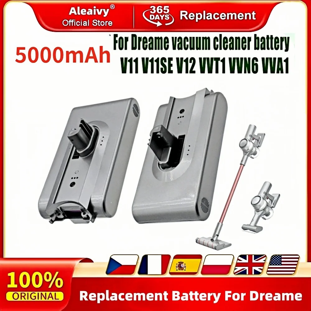 

Original Handheld Vacuum Cleaner Battery Pack Replacement for Dreame 25.2V 5000mAh V11 V11SE V12 VVT1 VVN5 VVN6 VVA1 V12Pro